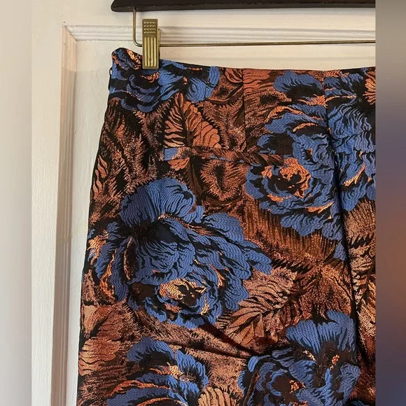 Anthropologie Leifsdottir Metallic Floral Jacquard Trousers - Picture 12 of 16